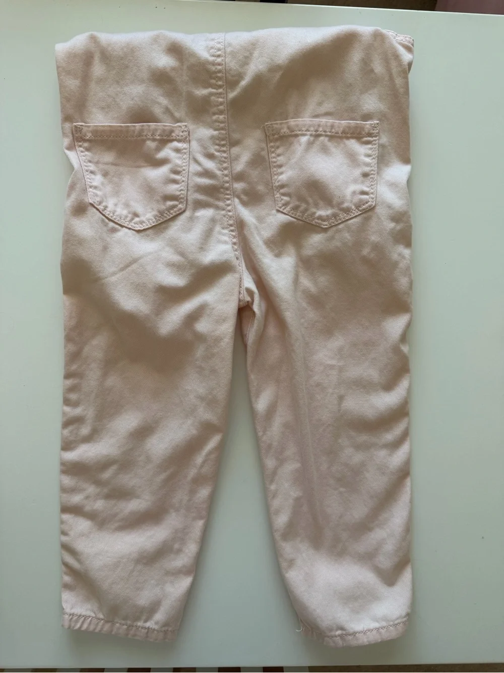 OshKosh B'gosh Girls 3T Light Pink Heart-Pocket Overalls with White Undershirt